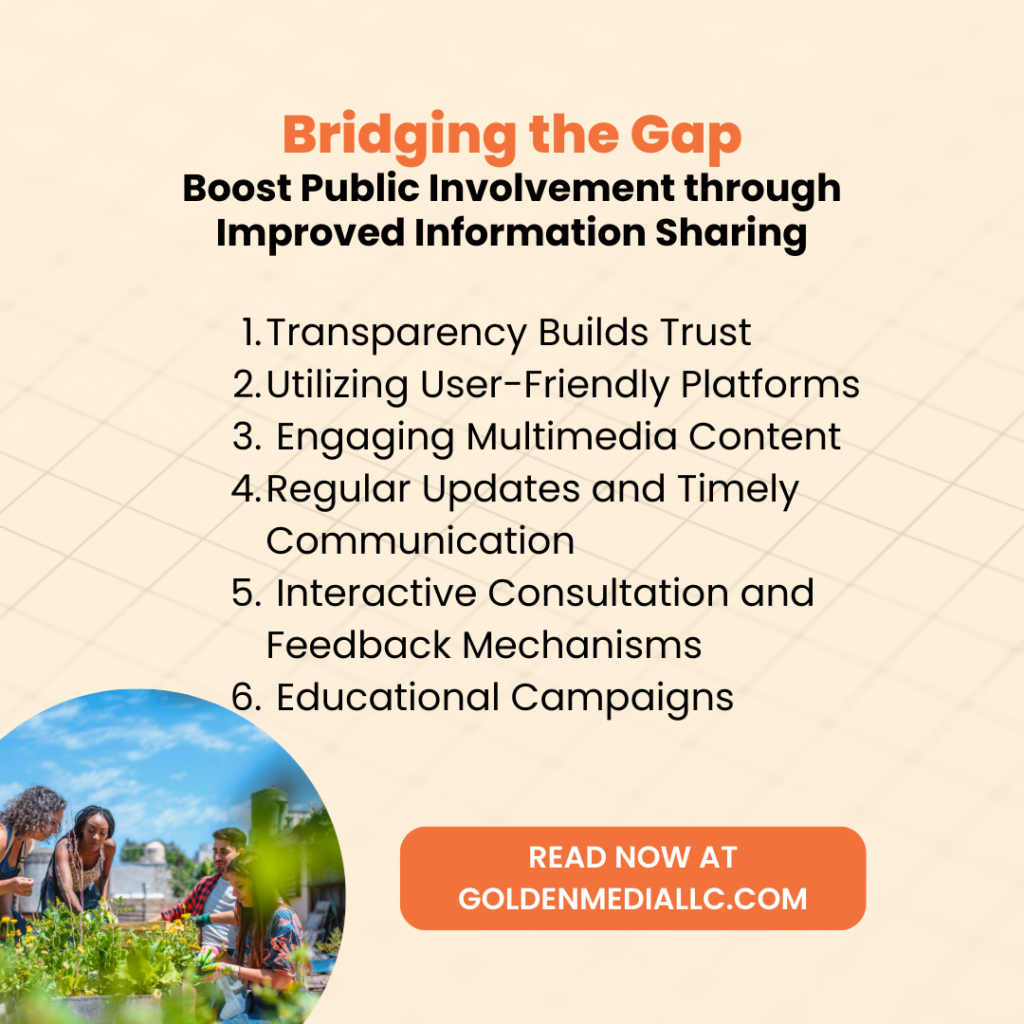 List of ways to bridge the gap and increase public involvement